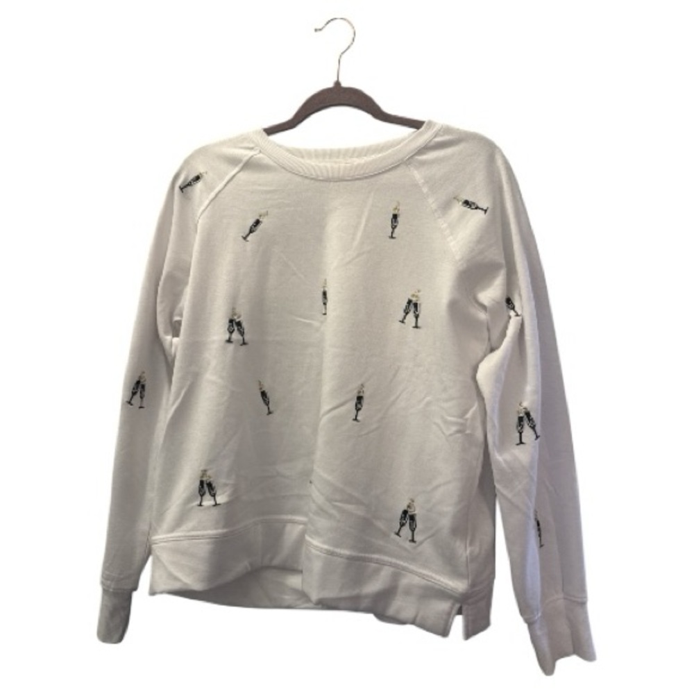 Philosophy Republic White Sweater with Champagne Glass Bubbles